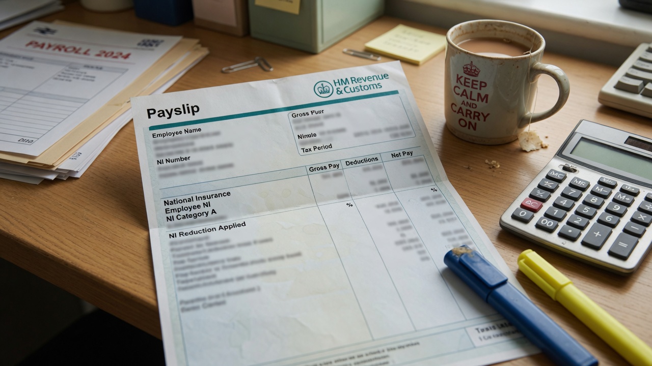 Payslip and calculator illustrating National Insurance contribution changes